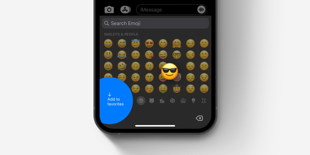 Conceito: teclado de emojis favoritos