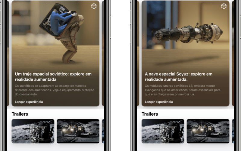 Experiência em realidade aumentada da série "For All Mankind" no app Apple TV