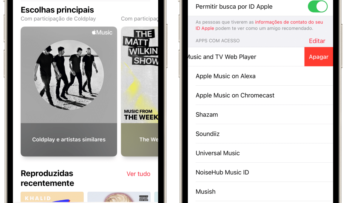 Apps com acesso ao Apple Music