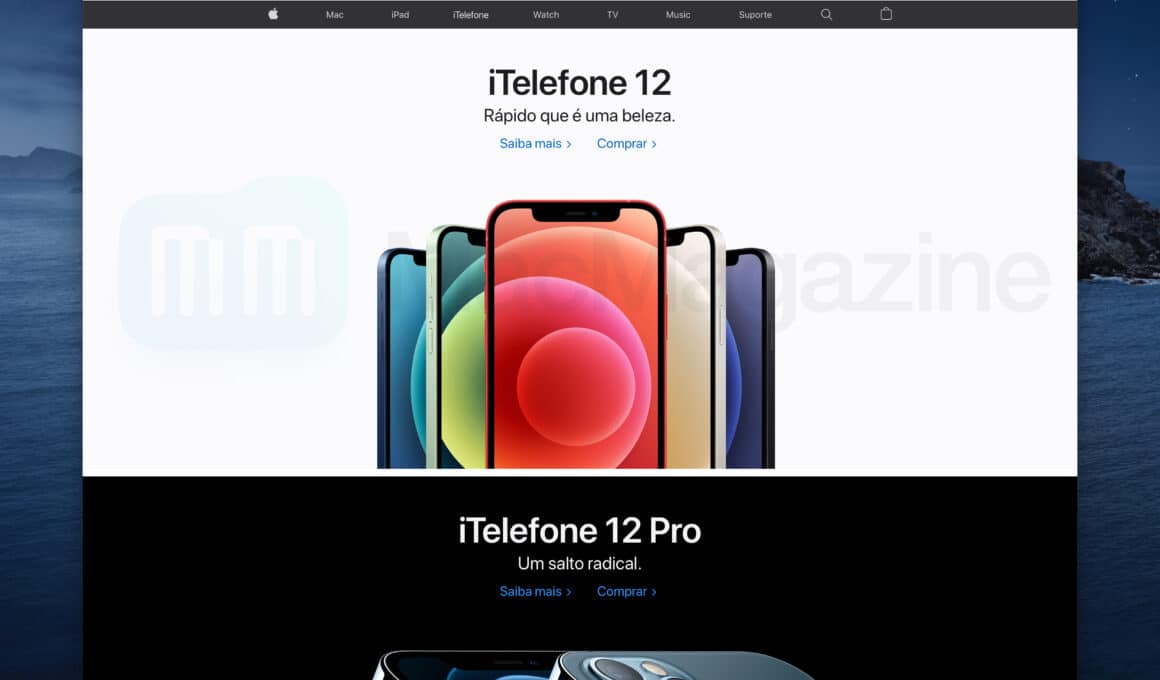 "iTelefone" no site da Apple Brasil