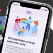 App NHS com símbolo da Apple e do Google