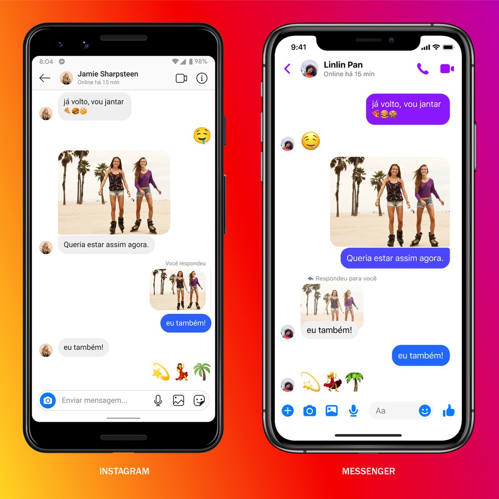 Integração do Facebook Messenger e do Instagram Direct