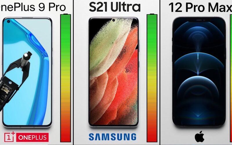 Teste de bateria: iPhone 12 Pro Max, Galaxy S21 Ultra e OnePlus 9 Pro