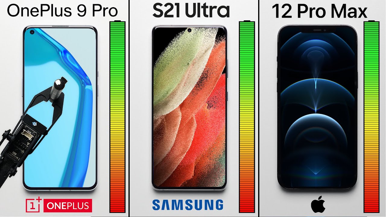 Teste de bateria: iPhone 12 Pro Max, Galaxy S21 Ultra e OnePlus 9 Pro