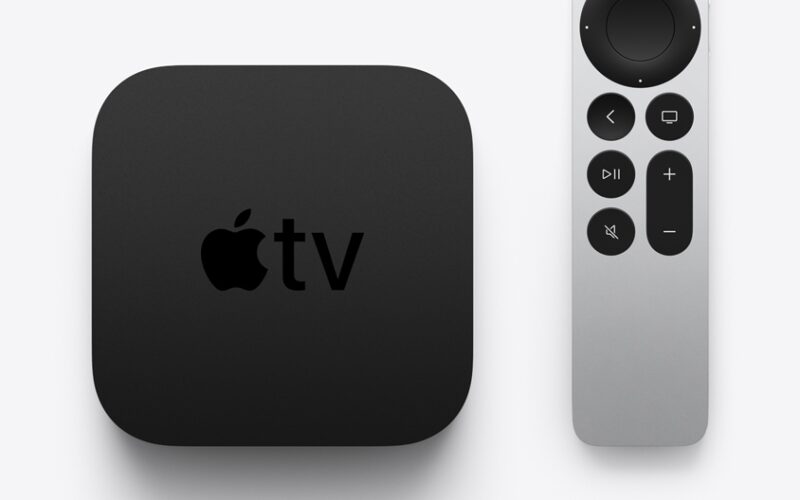 Nova Apple TV 4K com Siri Remote vistos de cima