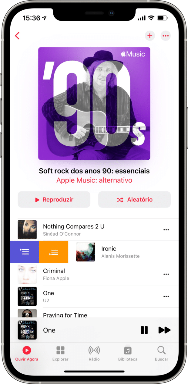Novidade do iOS 14.5 no app Música