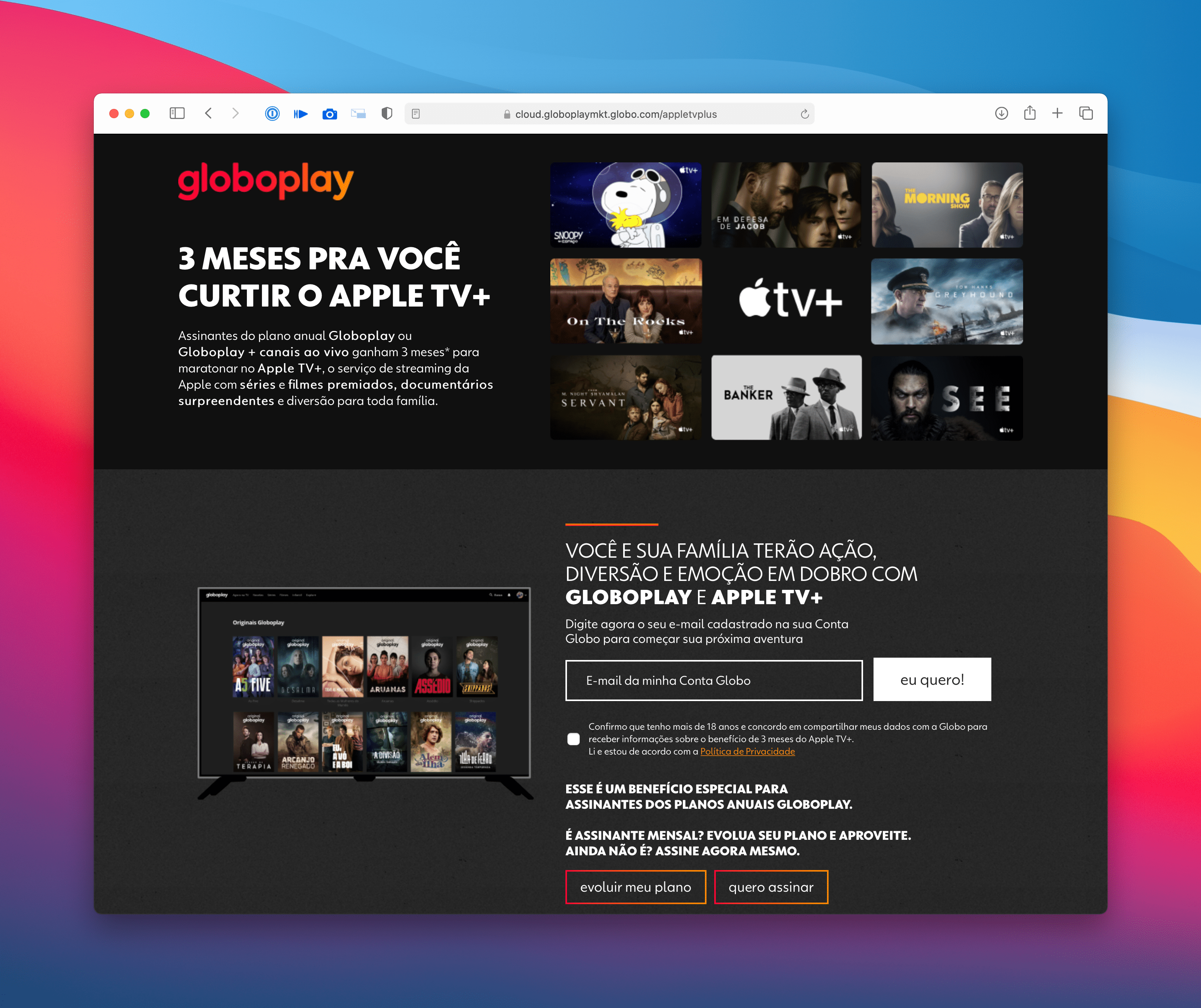 Globoplay oferece 3 meses de Apple TV+ grátis para assinantes - MacMagazine