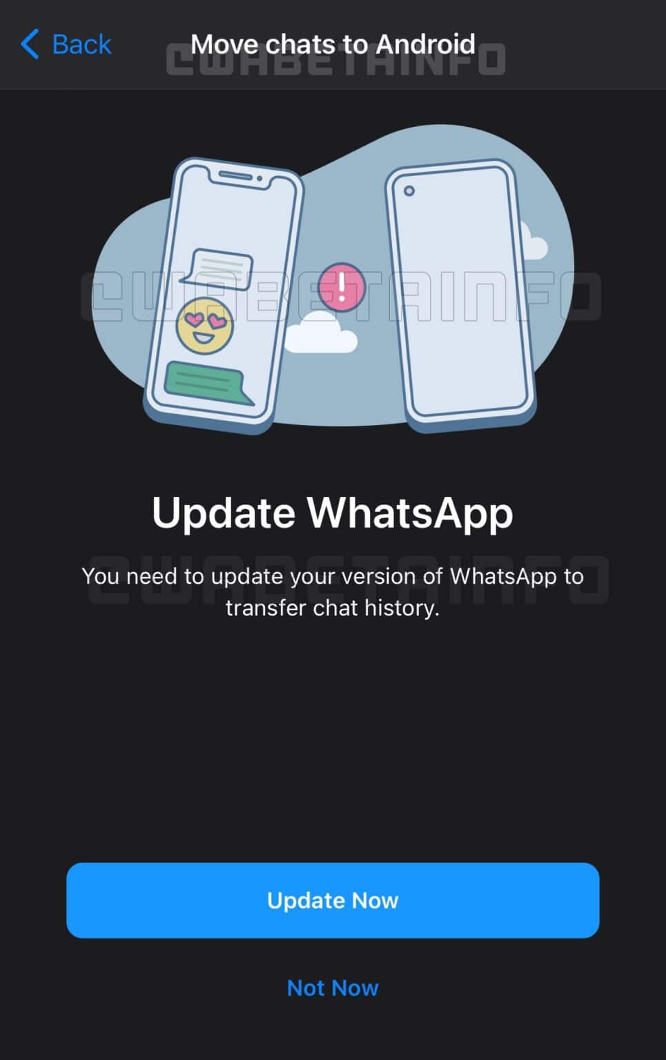 Ferramenta de migração de chats entre iOS e Android do WhatsApp