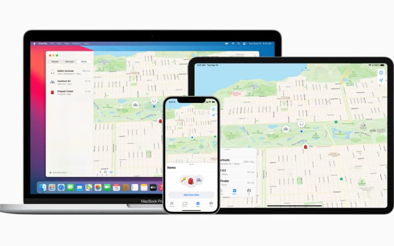 Rede Buscar (Find My) em MacBook Pro, iPad Pro e iPhone 12 Pro