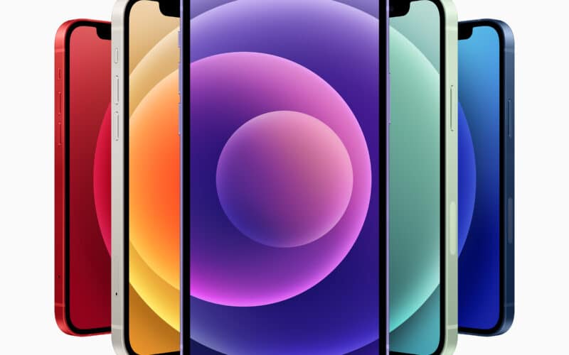 Todas as cores dos iPhones 12/12 mini, com destaque para a nova roxa