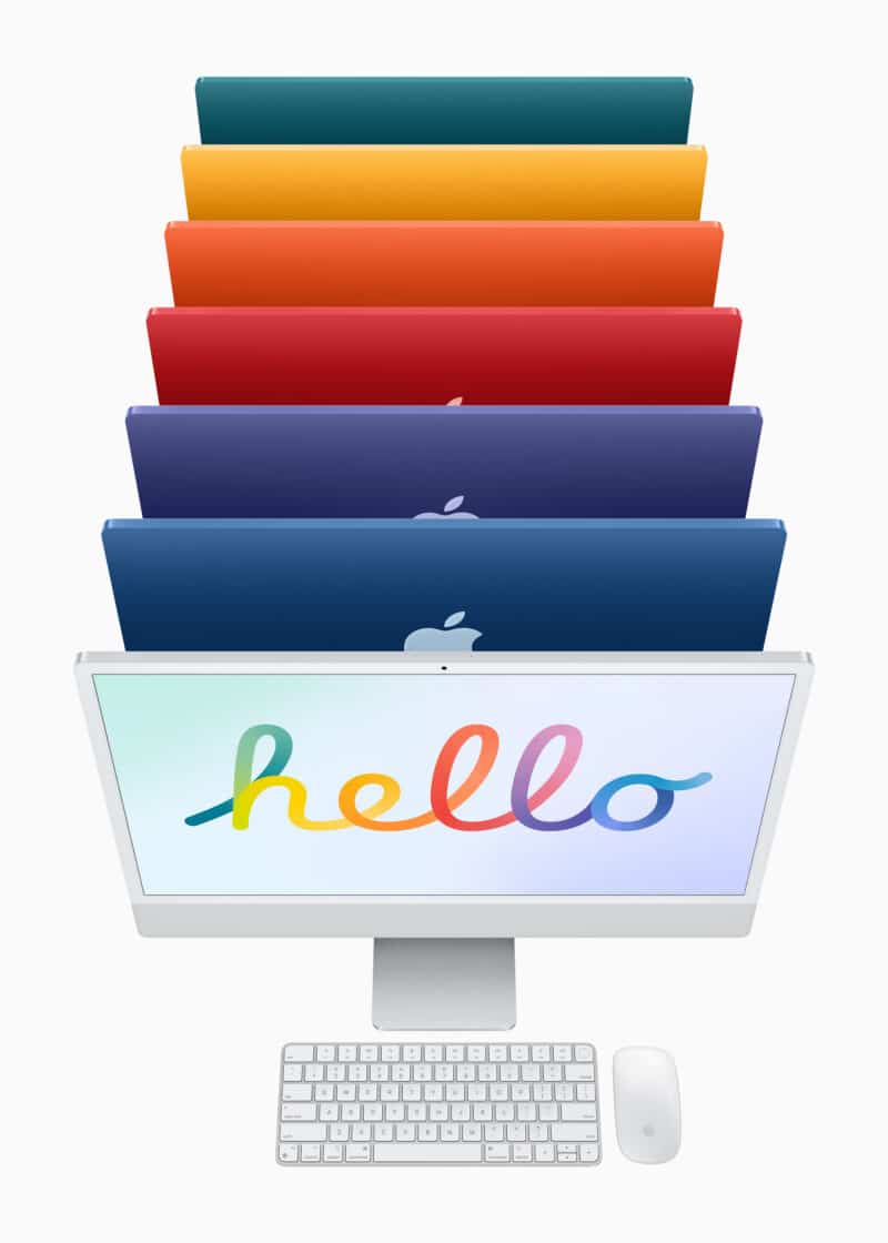 Toda a linha colorida de iMacs M1