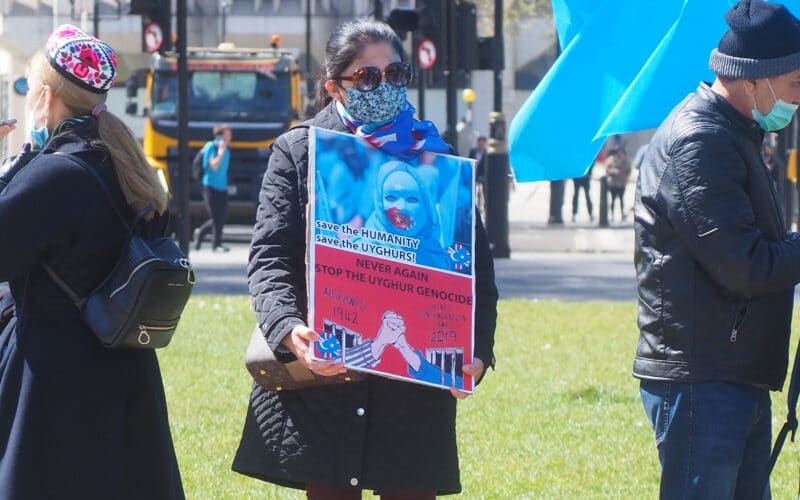 Protesto contra o genocídio de uigures na China