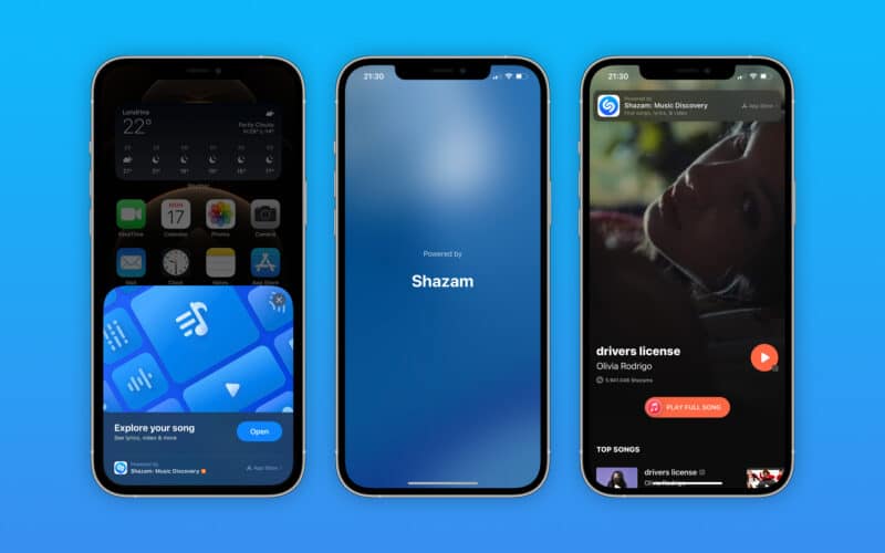 App Clip do Shazam