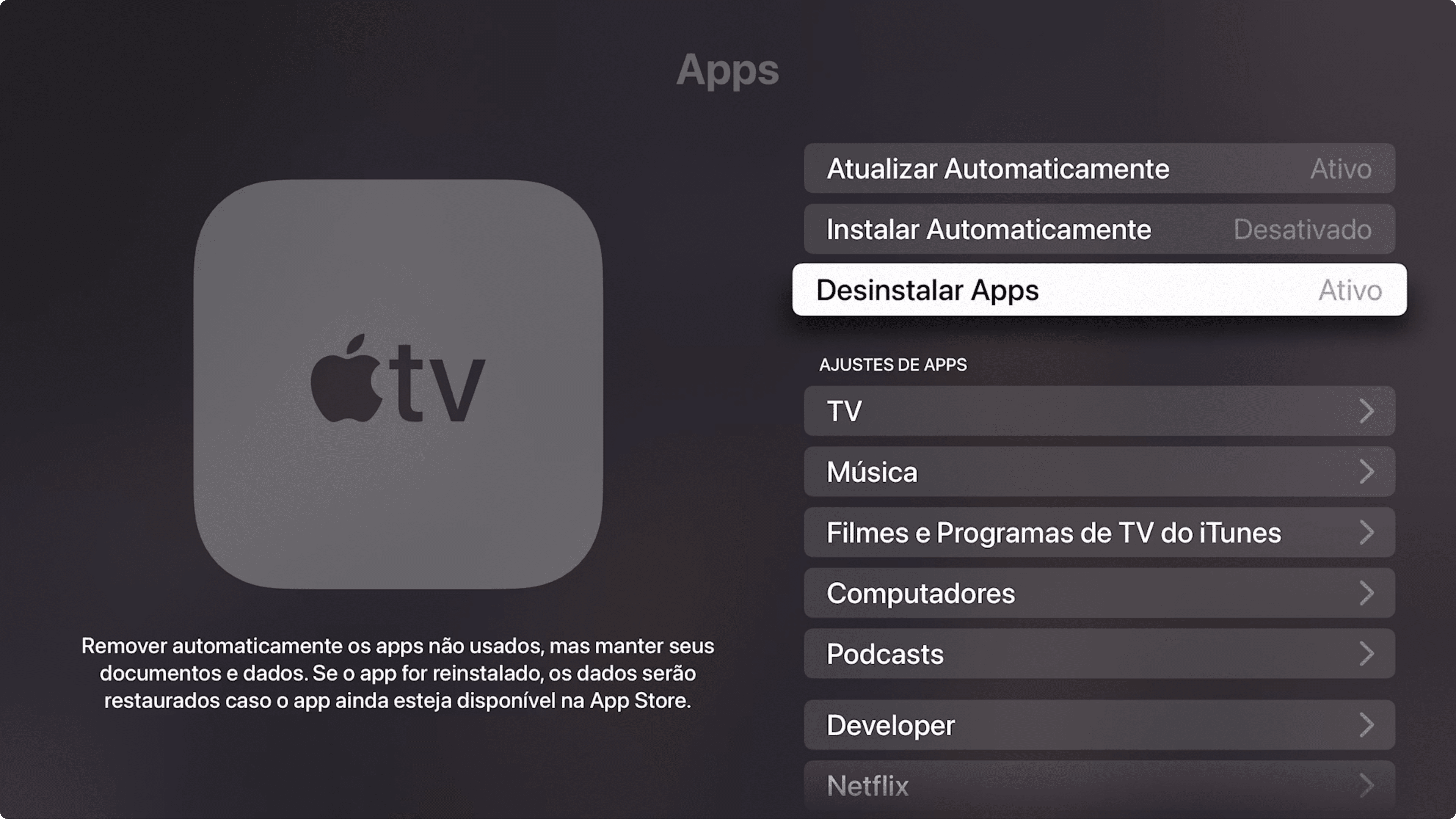 Desinstalei um app e ele não apagou … - Comunidade da Apple