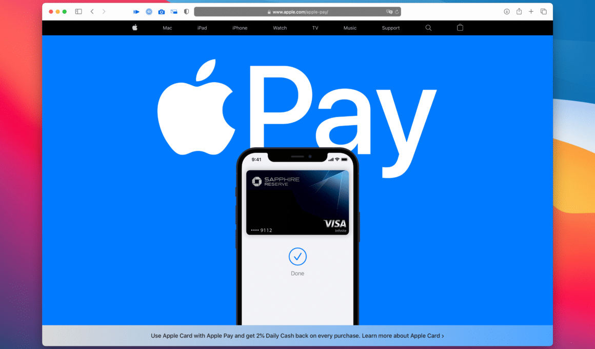 Nova página do Apple Pay