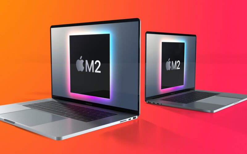 Render do MacBook Pro com chi "M2"