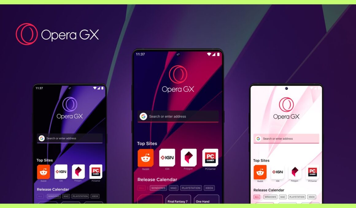 Banner de lançamento do Opera GX Mobile, primeiro navegador mobile para jogos