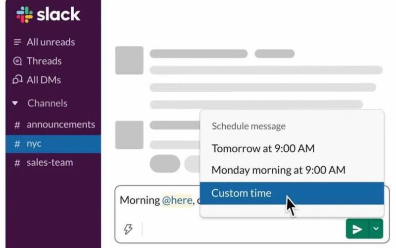 Agendamento de mensagens no Slack