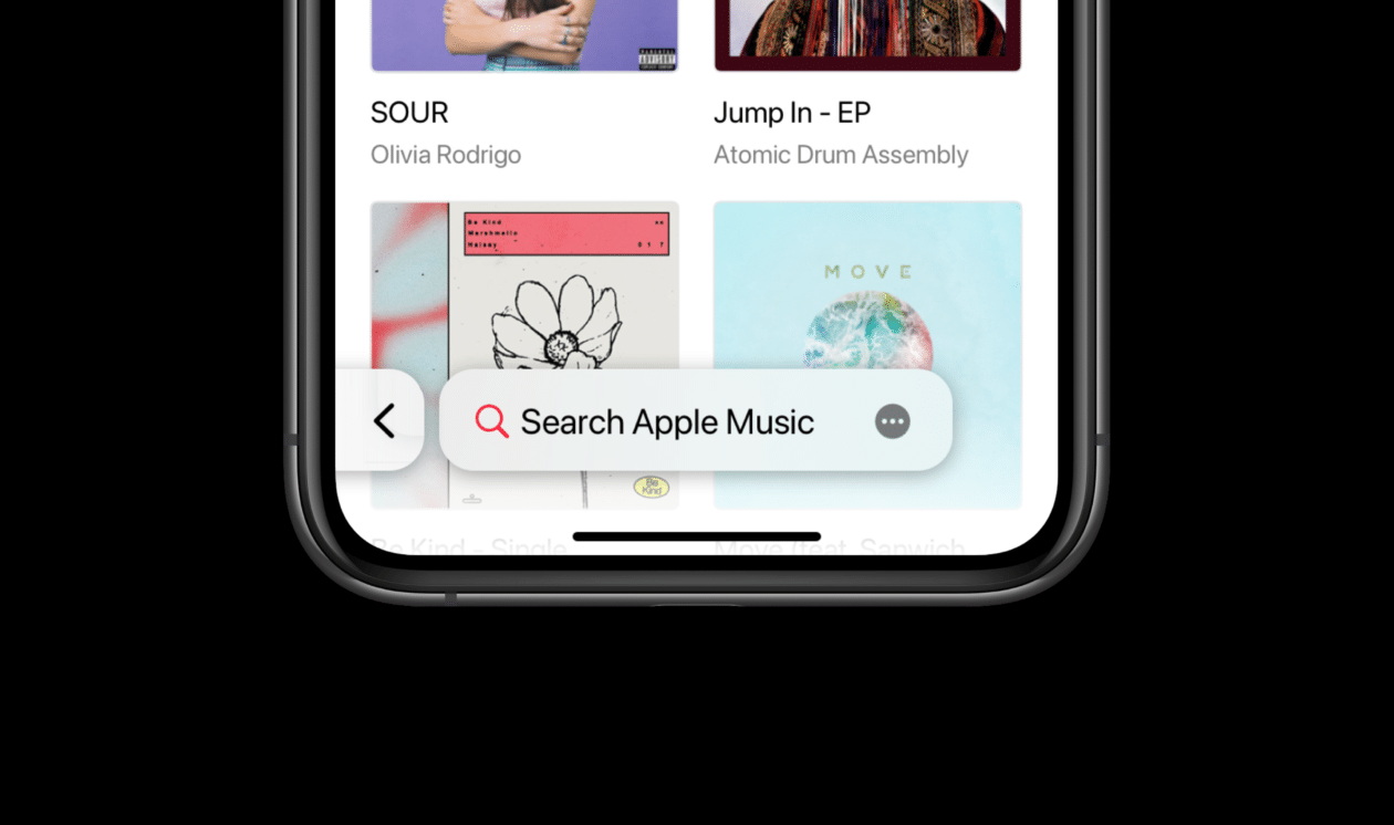 Conceito de interface do Safari (iOS 15) em outros apps