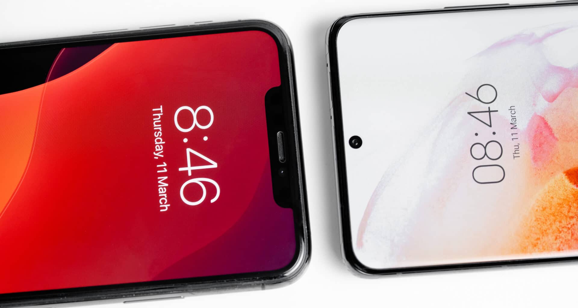 iPhone 11 Pro Max com Samsung Galaxy S21 Ultra (iOS vs. Android)