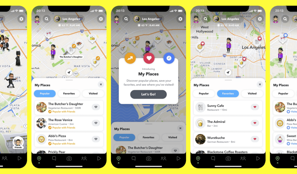 Snapchat implementa "My Places", sua própria versão do Foursquare