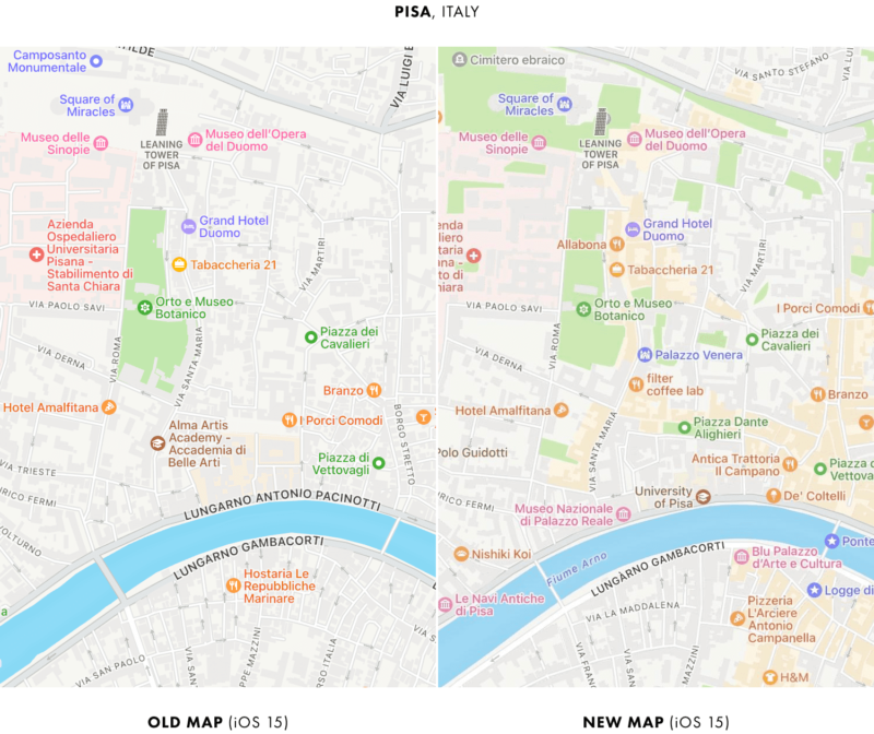 Teste de mapas renovados em Pisa, Itália