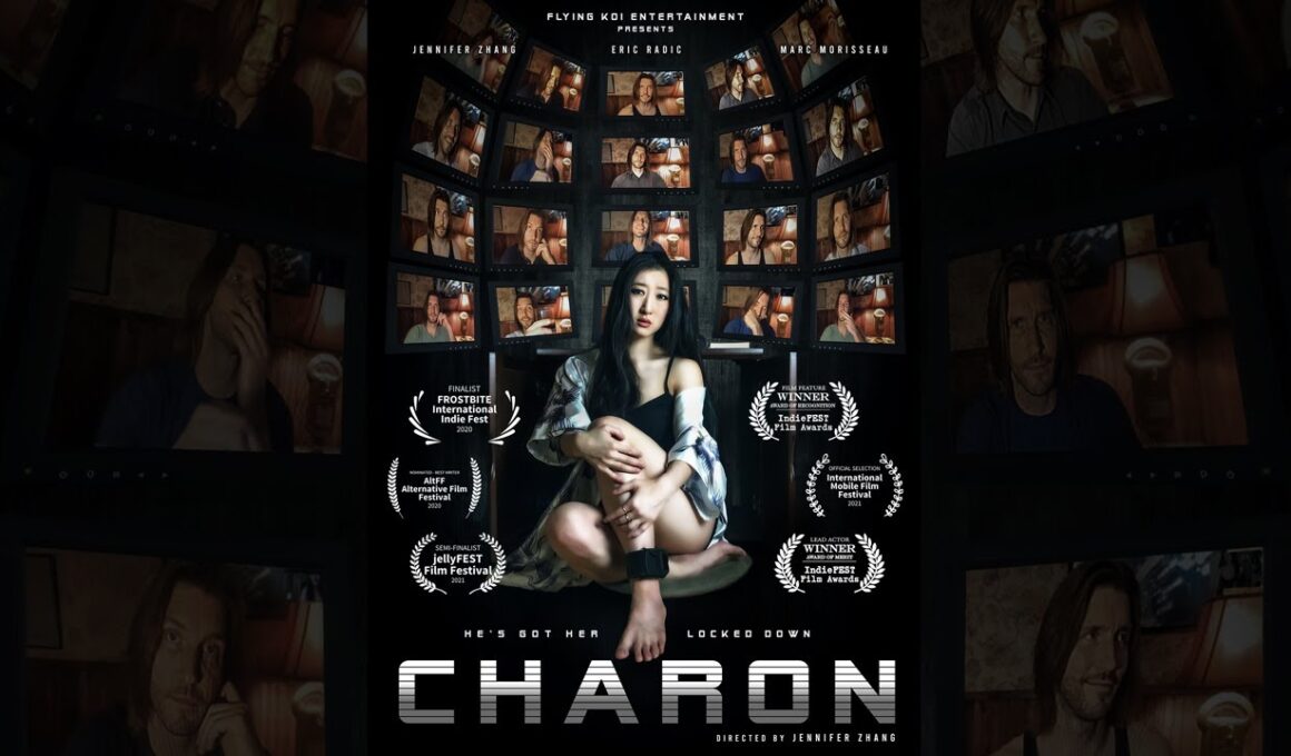 Pôster oficial do filme "Charon", filmado inteiramente em um iPhone 8 Plus pela roteirista e diretora Jenniger Zhang