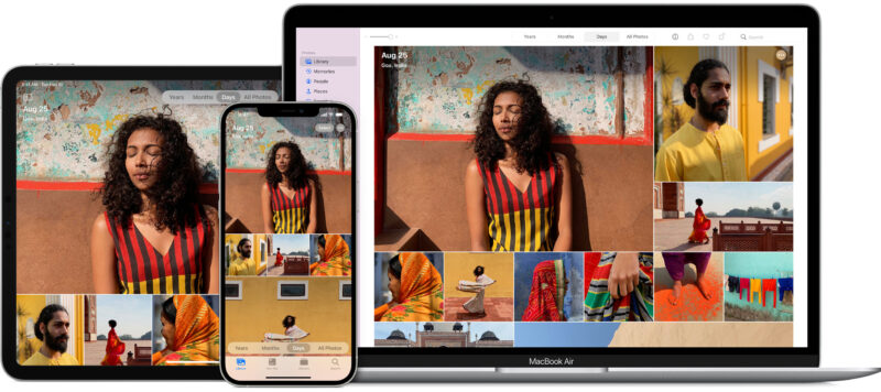 App Fotos no iPhone/iPad e no Mac