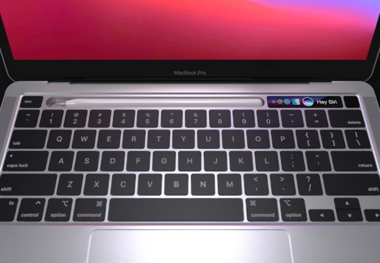 Conceito: Apple Pencil integrado ao MacBook