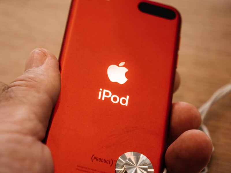 Visão traseira de um iPod Touch
