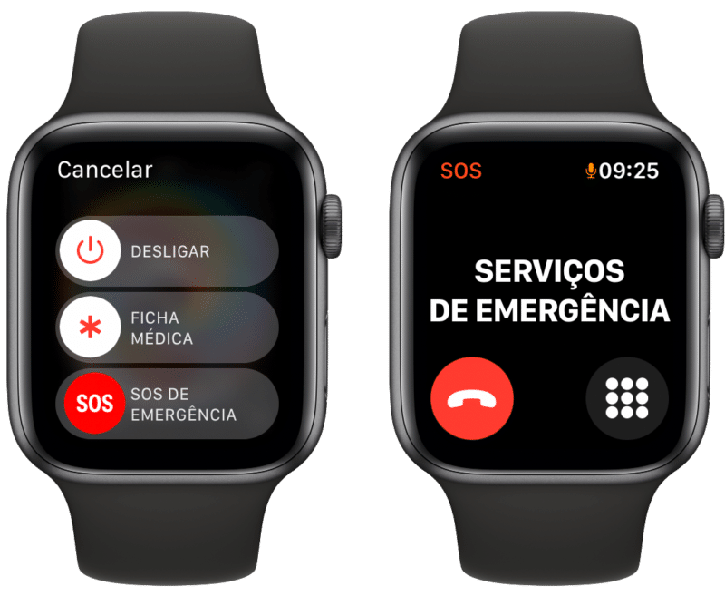 SOS de emergência do Apple Watch