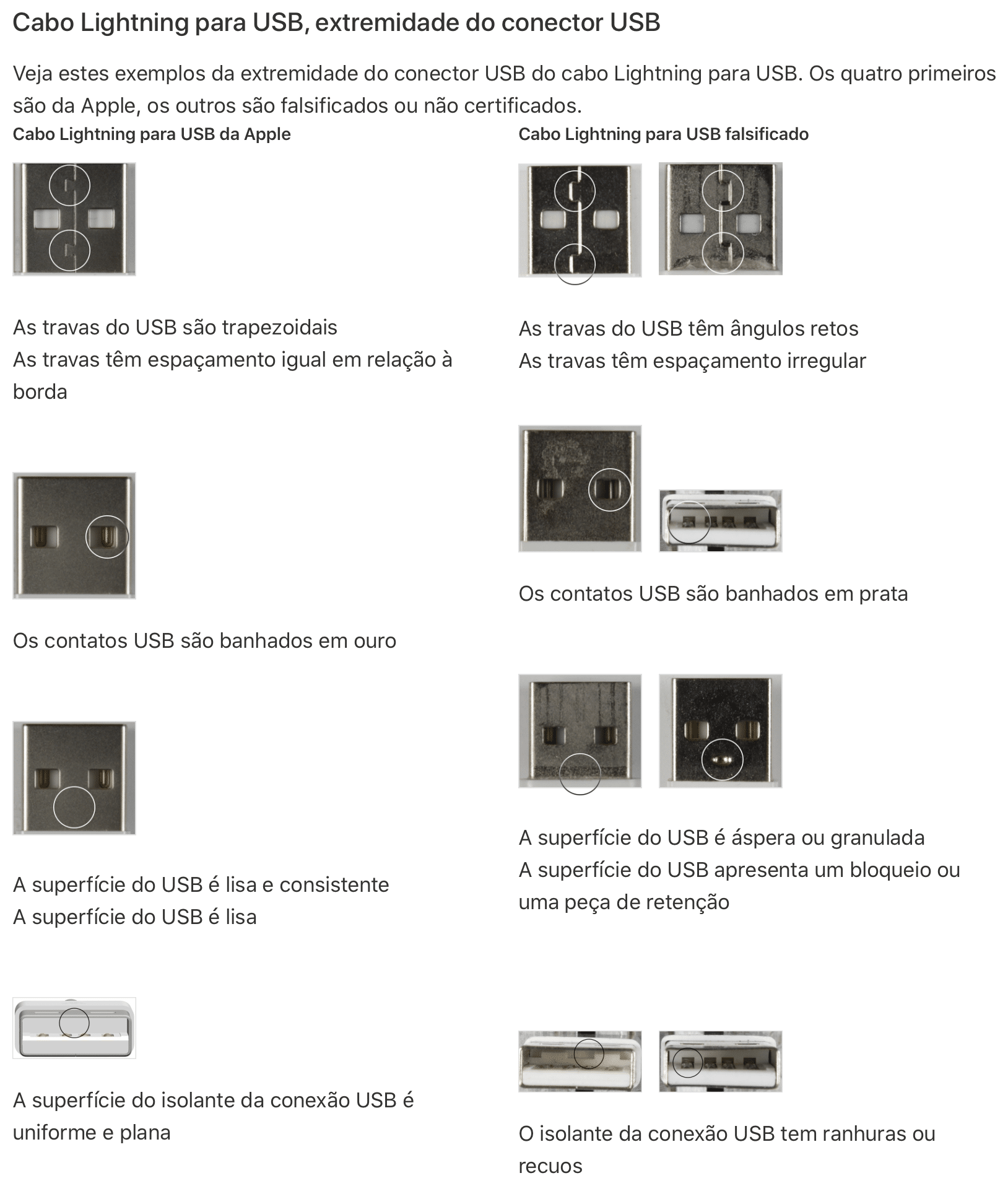 Identificar cabos originais da Apple