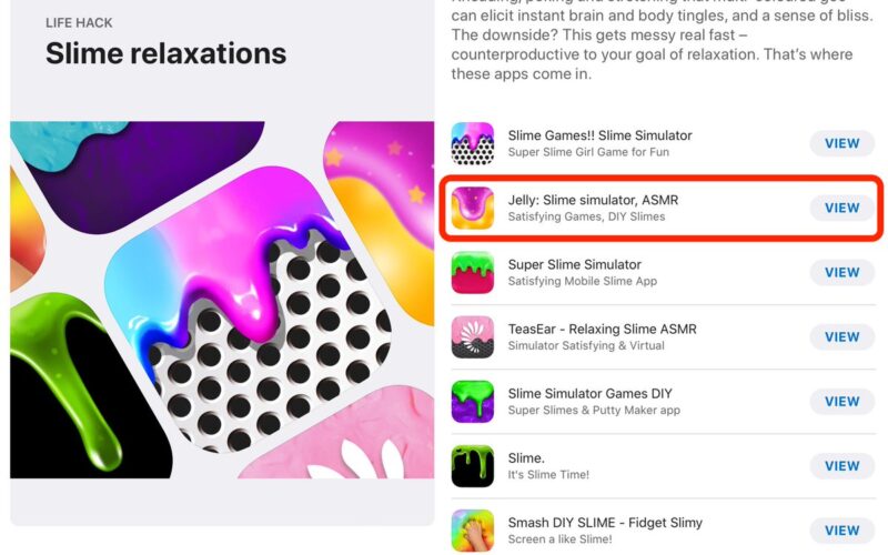 Apple promovendo apps duvidosos de slime