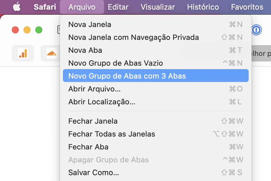 Grupo de Abas no Safari do macOS