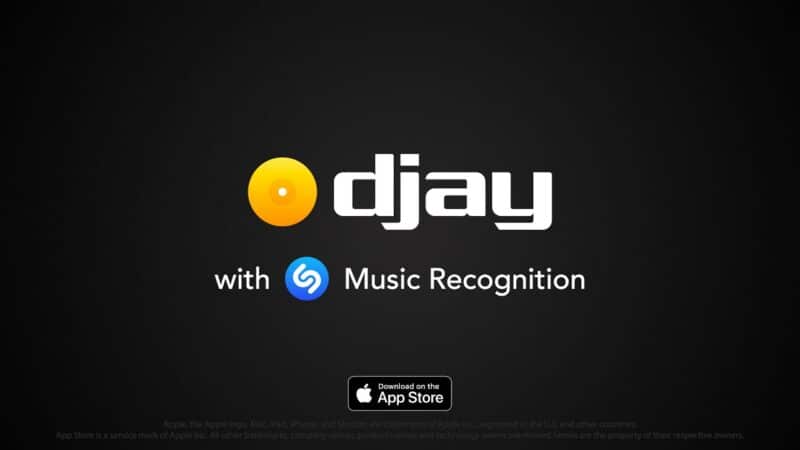 Reconhecimento de música do ShazamKit no app Djay