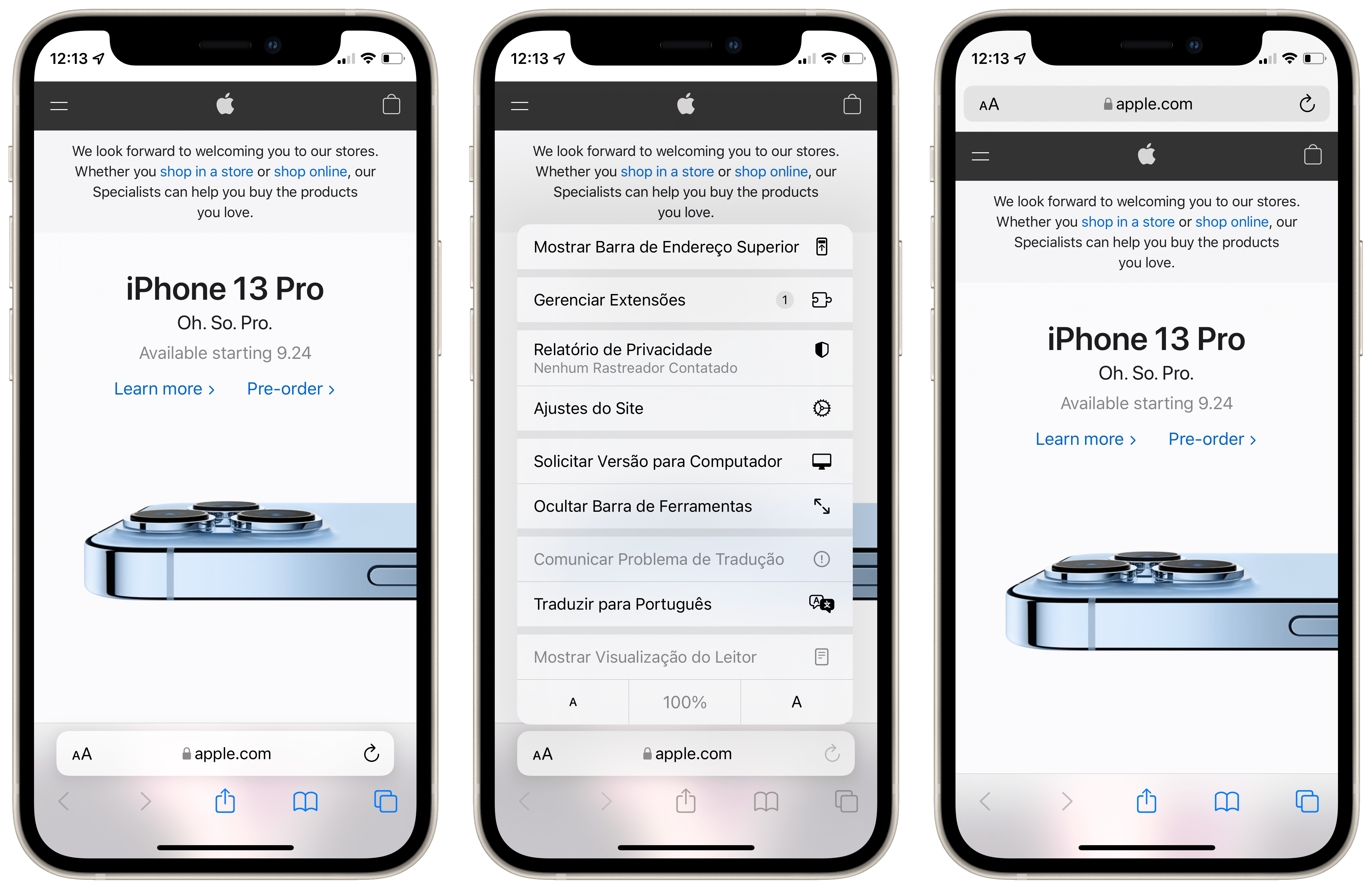 Alterar a posição da barra de endereços do Safari no iPhone