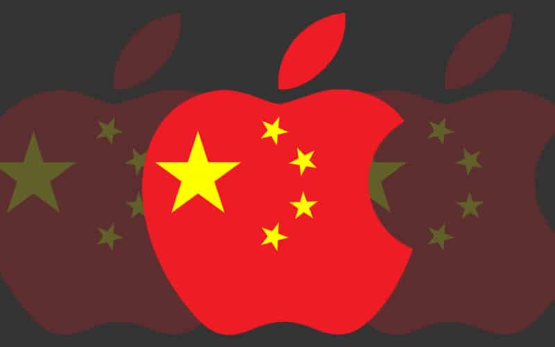 Logo da Apple com a China