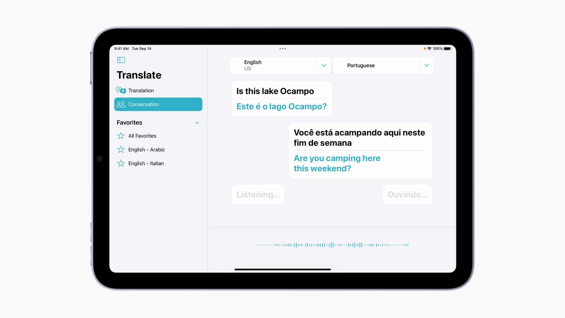 Traduza texto, voz e conversas no iPad - Suporte da Apple (BR)