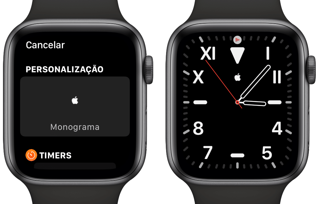 Adicionando a complicação Monograma no Apple Watch