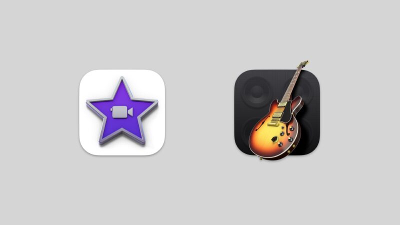 Ícones do iMovie e do GarageBand para macOS