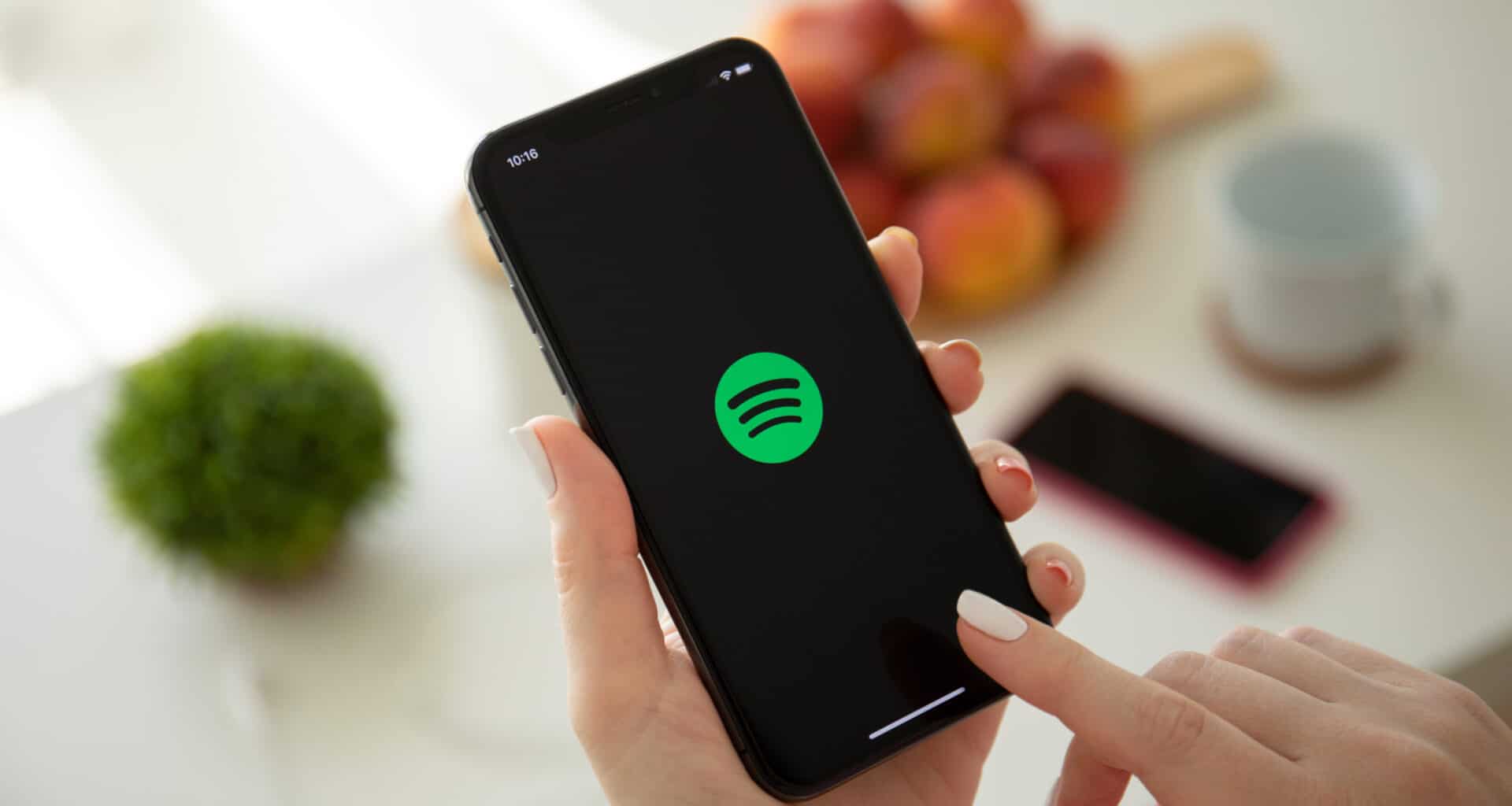 Ícone/logo do Spotify em um iPhone