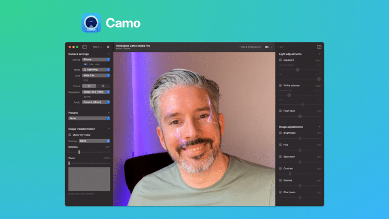 App Camo com filtros do Snapchat