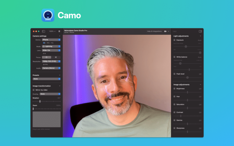 App Camo com filtros do Snapchat
