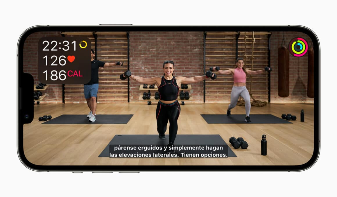 Exercício do Apple Fitness+ em iPhone