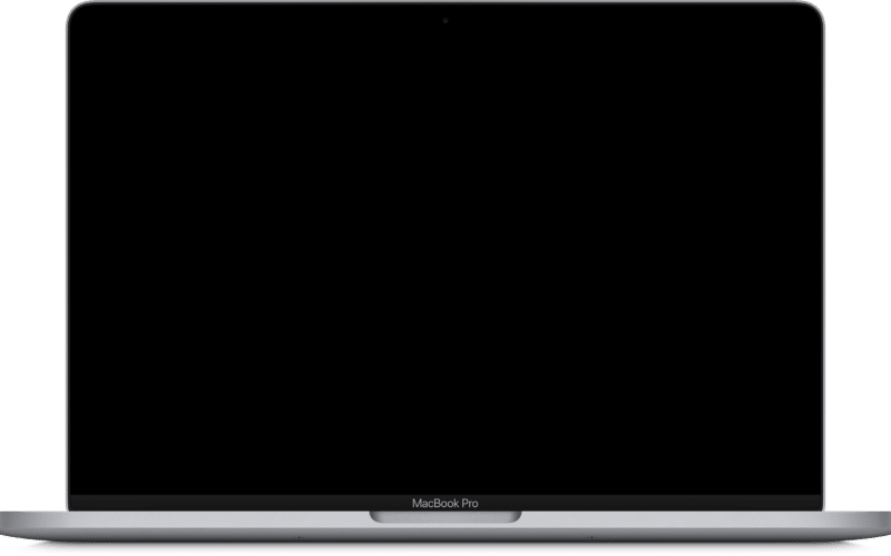 MacBook Pro com tela preta