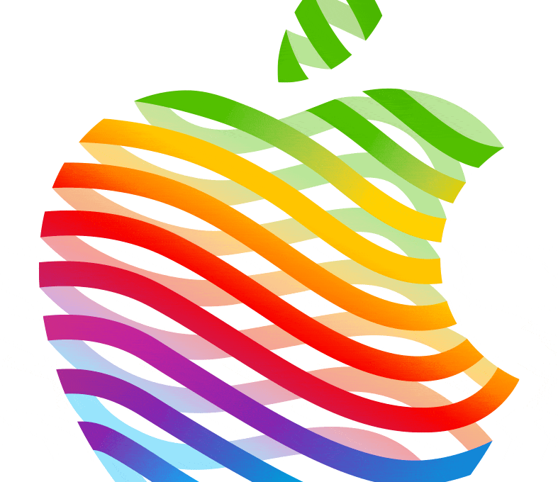 Logo da Apple (maçã) colorido e estilizado