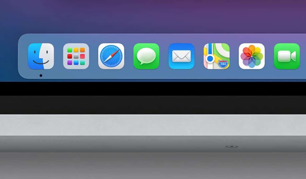 Detalhe no Dock do macOS Big Sur em MacBook