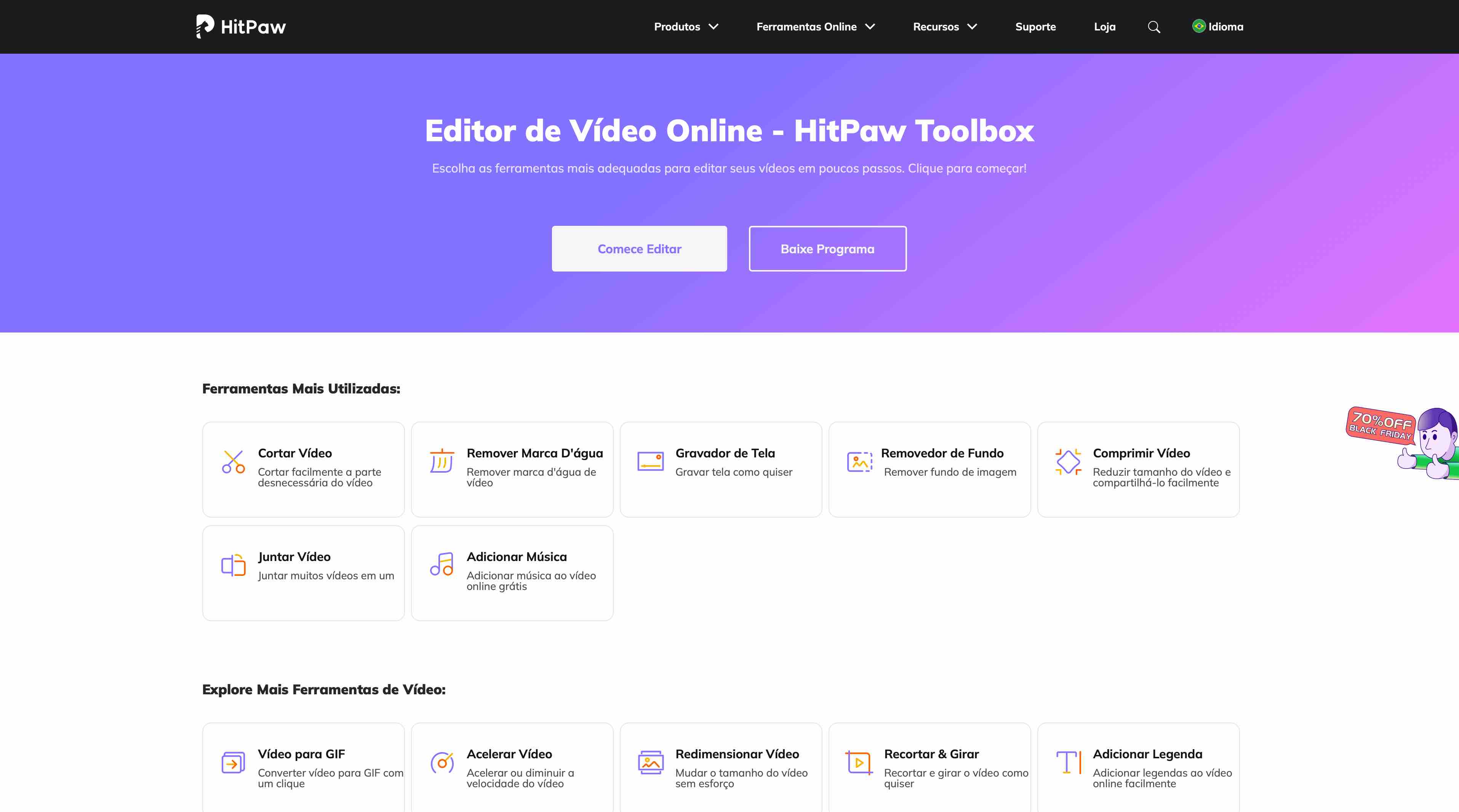 Editor de vídeo online grátis