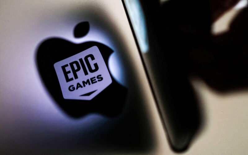 Logo da Apple e da Epic Games