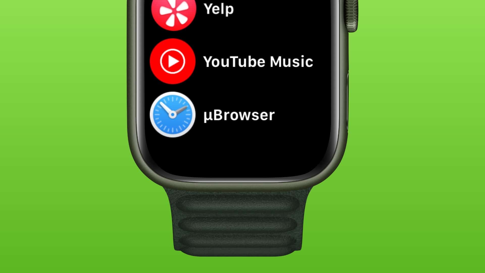 μBrowser em funcionamento no Apple Watch